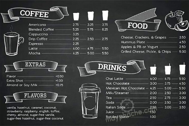 Bí quyết setup menu quán cafe thu hút khách & tối ưu lợi nhuận