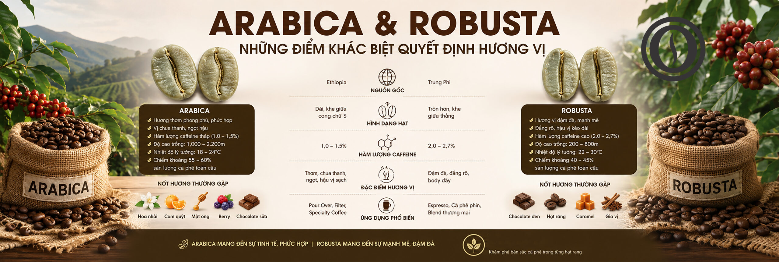 Arabica Và Robusta Khác Nhau Như Thế Nào? So Sánh Chi Tiết Từ A-Z