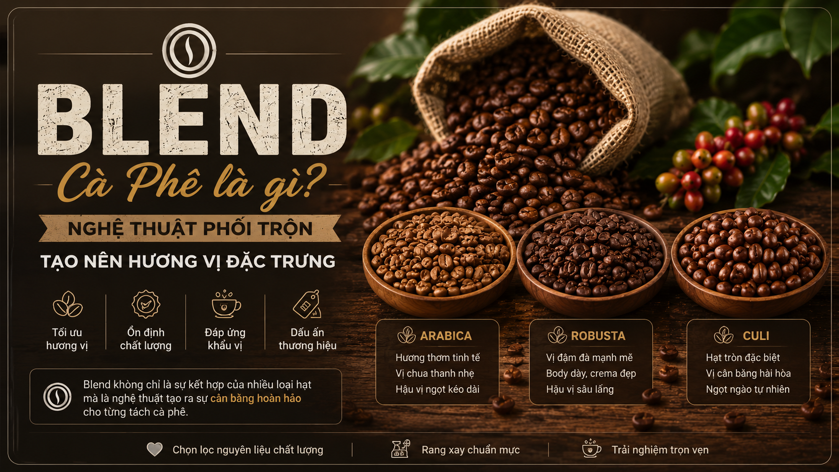 Blend Cà Phê Là Gì? Nghệ Thuật Phối Trộn Tạ0 Nên Hương vị