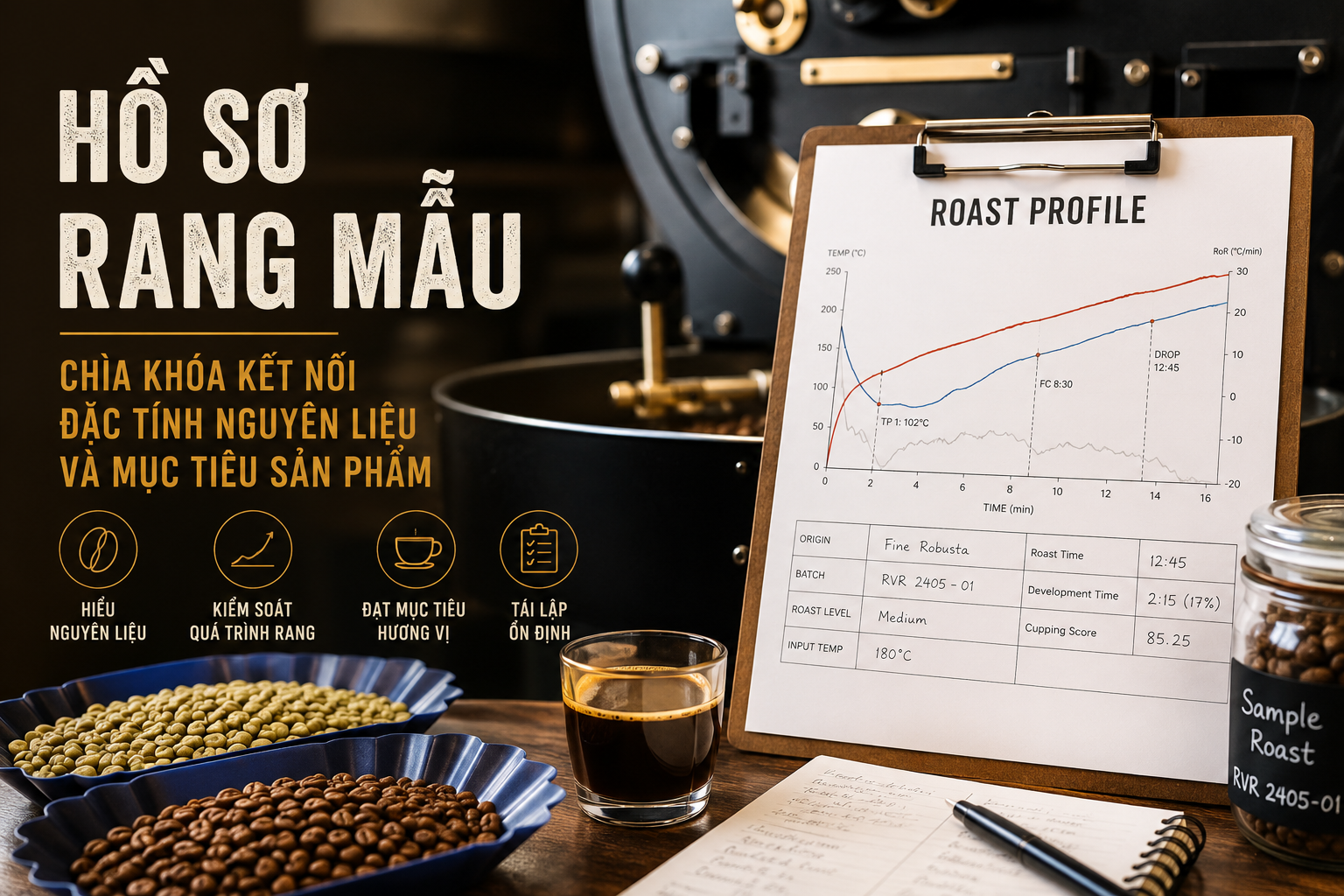 Hồ sơ rang mẫu là gì? Vai trò trong kiểm soát chất lượng cà phê