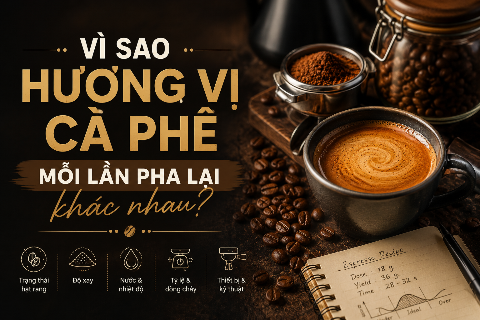Hương vị cà phê thay đổi dù sử dụng cùng một loại cà phê